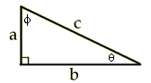 A right angled triangle